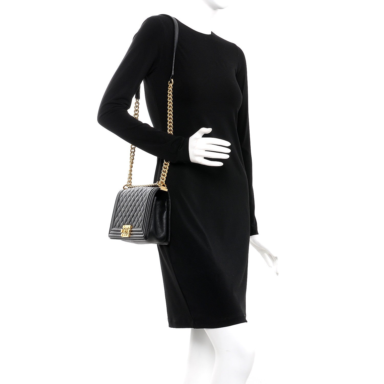 Chanel Caviar Quilted Medium Boy Flap Black 2 of 9