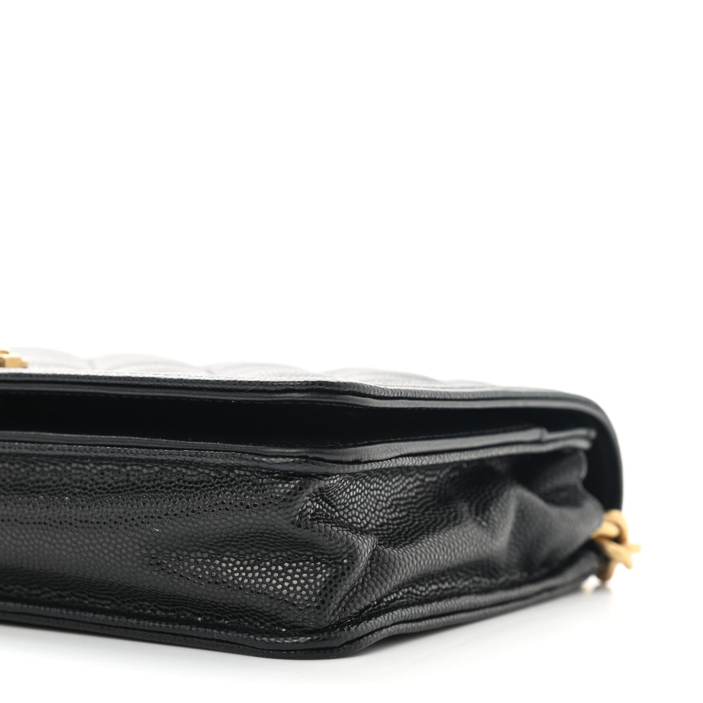 Caviar Quilted Boy Wallet On Chain WOC Black