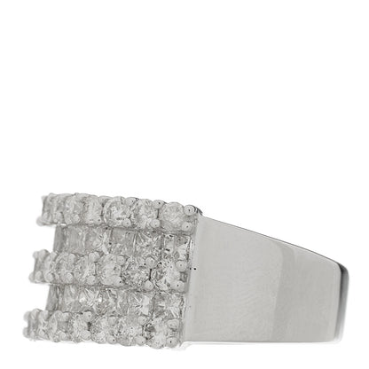 Parker & West by FASHIONPHILE 14K White Gold Diamond 1.71ctw Five Row Round Princess Cut Band Ring 54 7 4 of 9