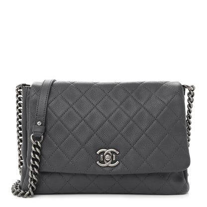 Chanel Calfskin Quilted Couture Messenger Grey 1 of 9