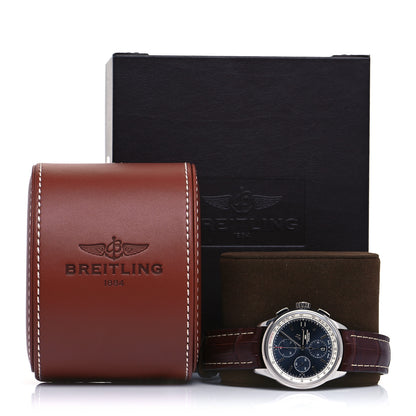 Breitling Stainless Steel Alligator 42mm Premier Chronograph Automatic Watch Blue A13315 5 of 5