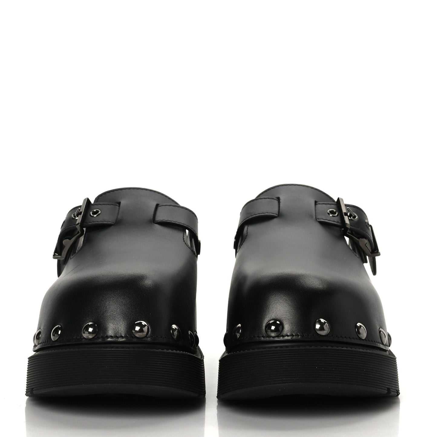 Calfskin Diorquake Buckled Lug Sole 15mm Clogs 39 Black