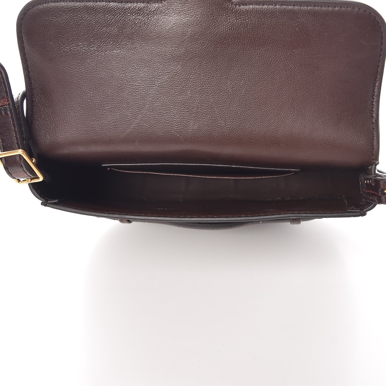 Celine Crocodile Embossed Calfskin Mini Symmetrical Bag Brown 5 of 12