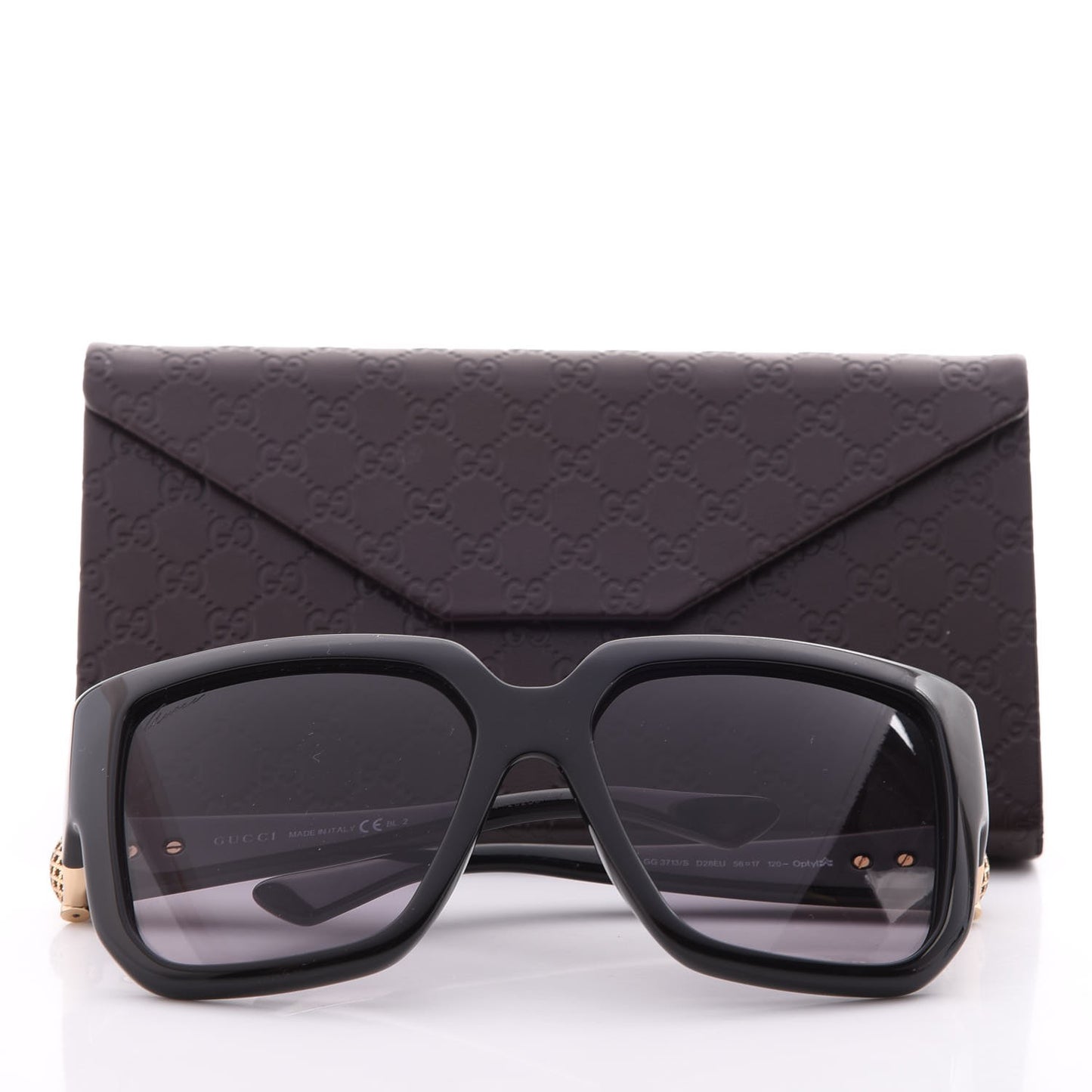 Square Frame Horsebit Sunglasses 3713/S Black