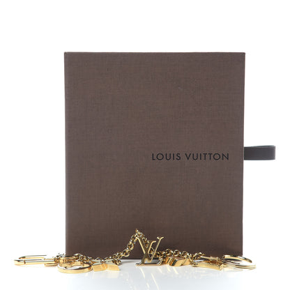 Louis Vuitton Brass Enamel Fleur De Monogram Bag Charm Chain Gold 3 of 3