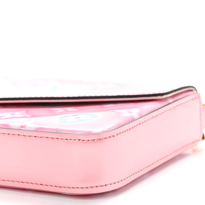 Louis Vuitton Vernis Valentine Felicie Pochette Chain Wallet Light Pink Neon 11 of 11