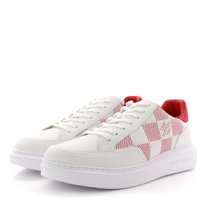 Louis Vuitton Damier Calfskin Mens Beverly Hills Sneakers 8 White Rouge 4 of 9