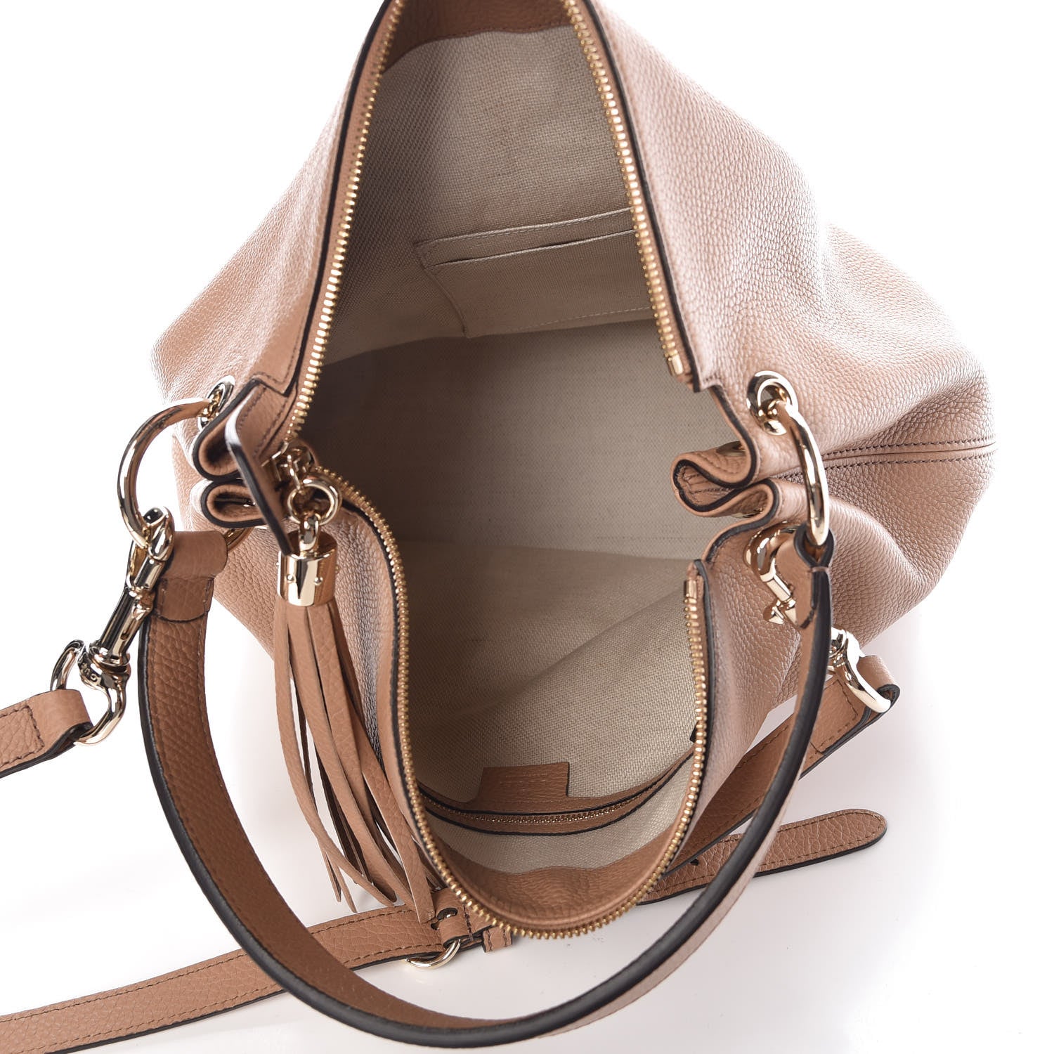 Gucci Pebbled Calfskin Large Soho Hobo Camelia 8 of 9