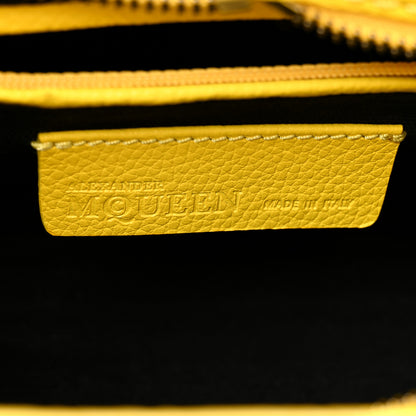 Alexander McQueen Pebbled Calfskin Mini Skull Padlock Zip Around Tote Imperial Yellow 6 of 16