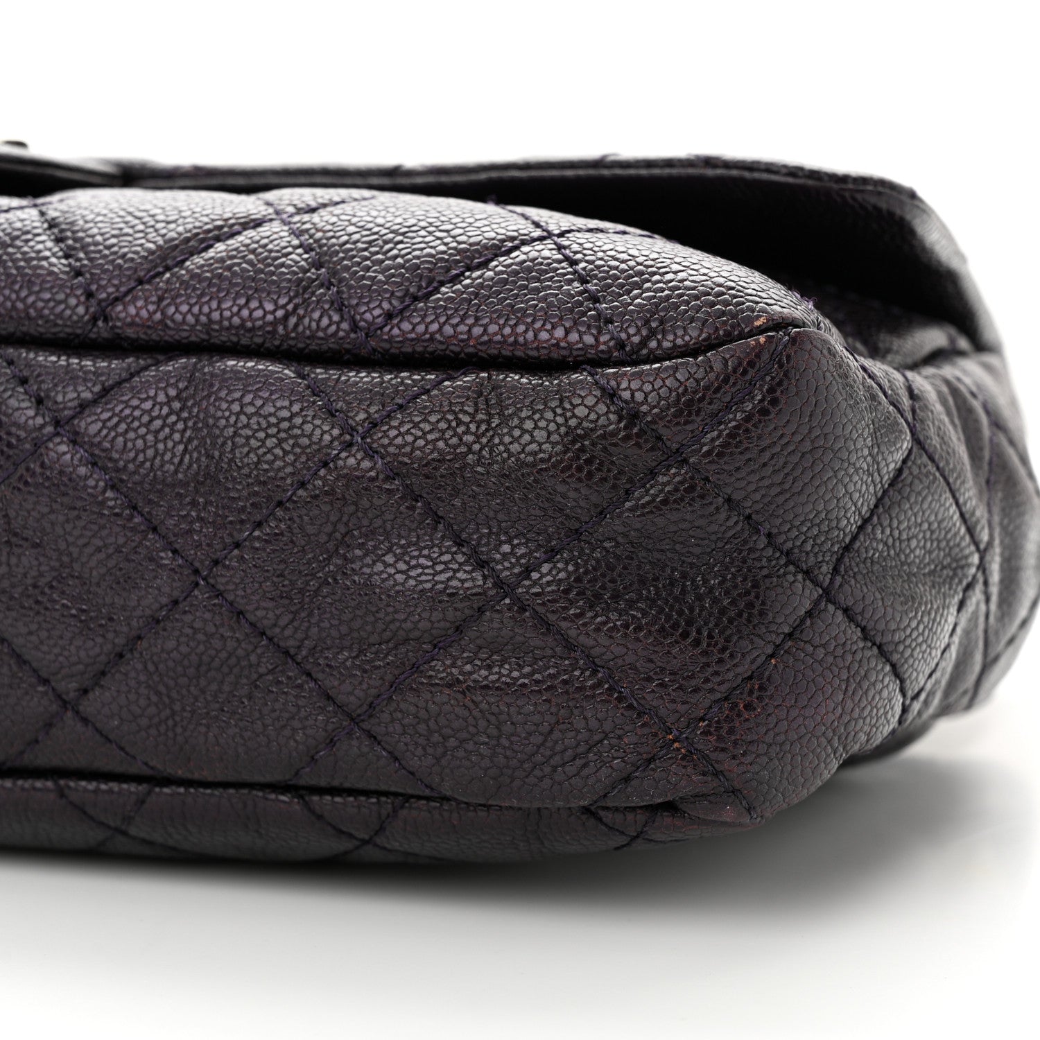 Chanel Caviar Quilted Jumbo Easy Flap Purple 10 of 12