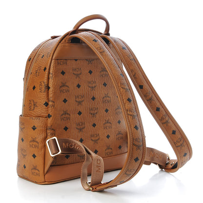 MCM Visetos Studded Small Stark Backpack Cognac 3 of 10