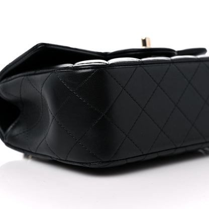 Chanel Lambskin Quilted Mini Top Handle Rectangular Flap Black 8 of 10