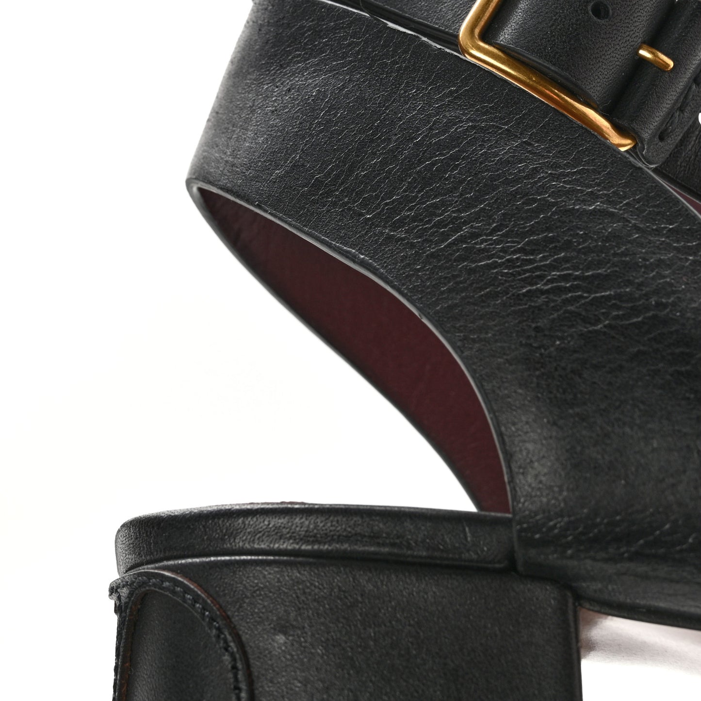 Calfskin Ankle Strap 60mm Sandals 41 Black