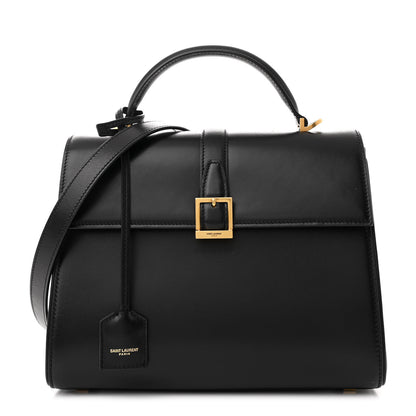 Saint Laurent Shiny Calfskin Le Fermoir Top Handle Bag Small Black 1 of 13