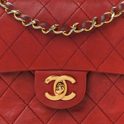 Chanel Lambskin Quilted Mini Square Flap Red 8 of 12