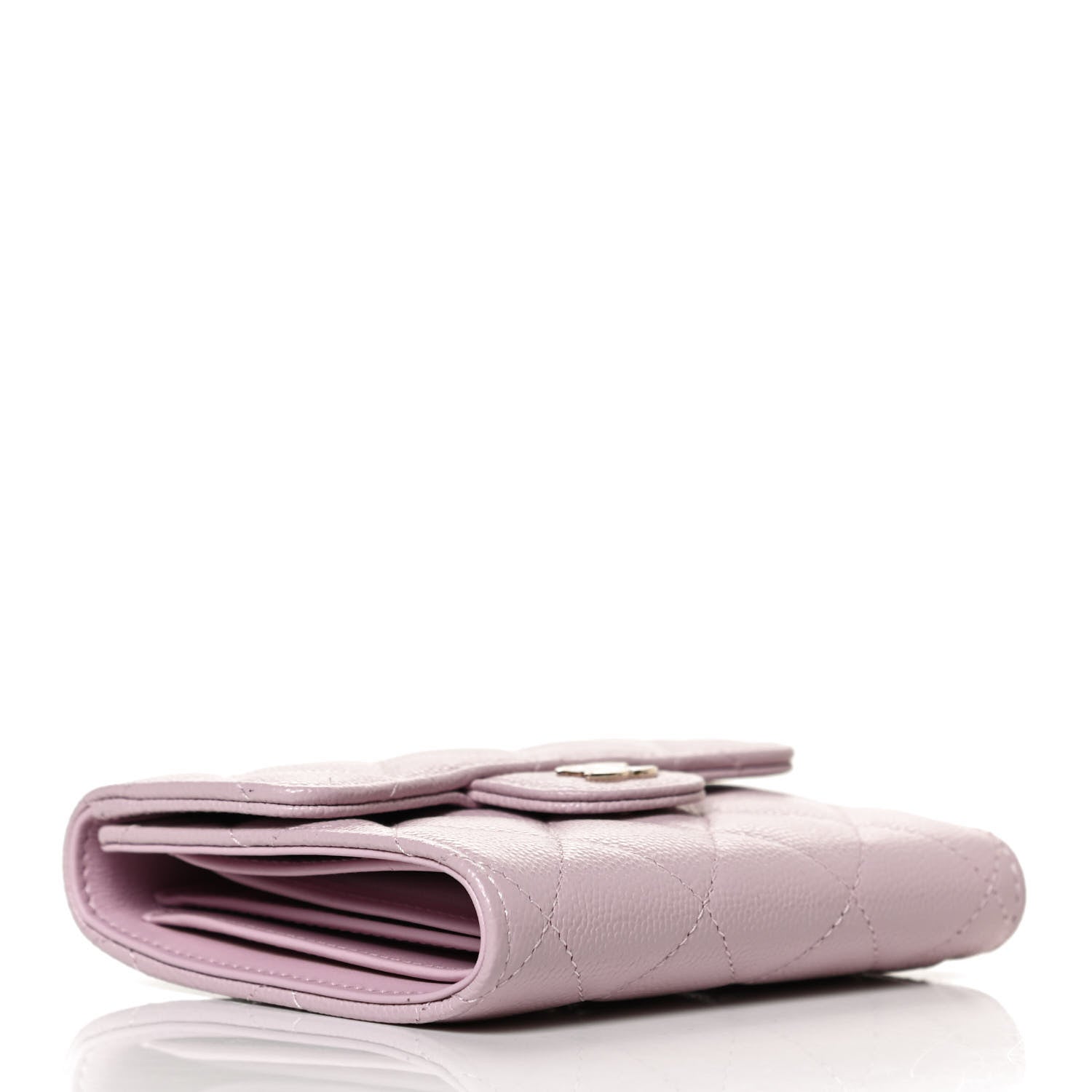 Chanel Caviar Quilted Compact Flap Wallet Light Pink 4 of 10