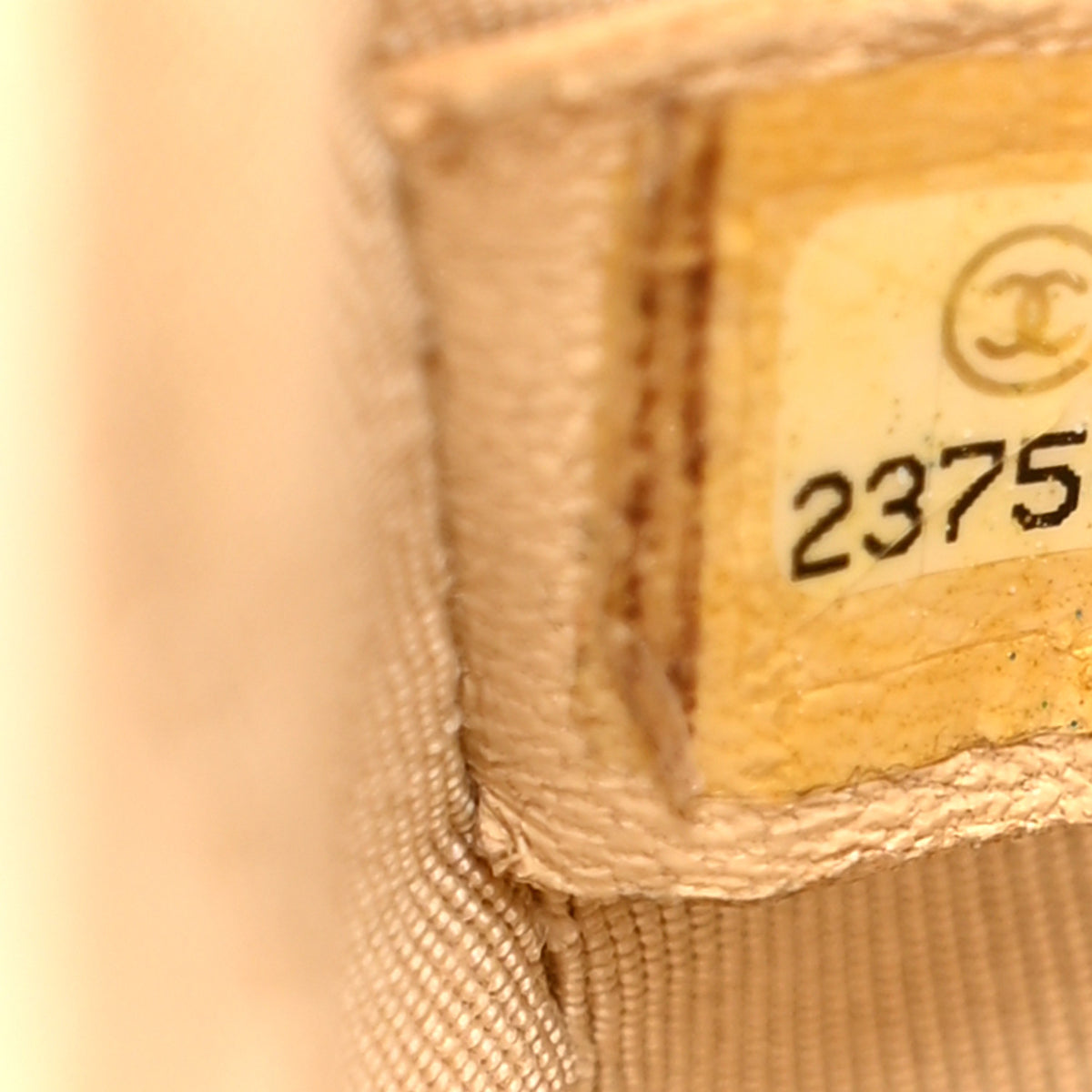 Grained Calfskin Stitched Mini Label Click Shopper Tote White