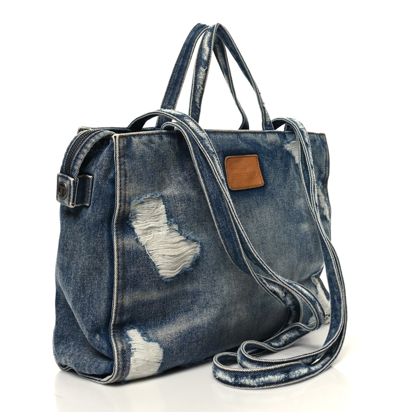 Denim Medium Shopping Bag Distressed Blue