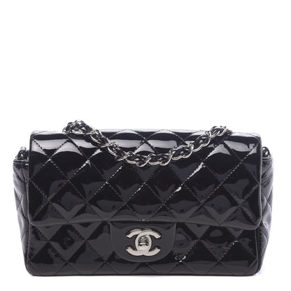 Chanel Patent Calfskin Quilted Mini Rectangular Flap Black 1 of 13