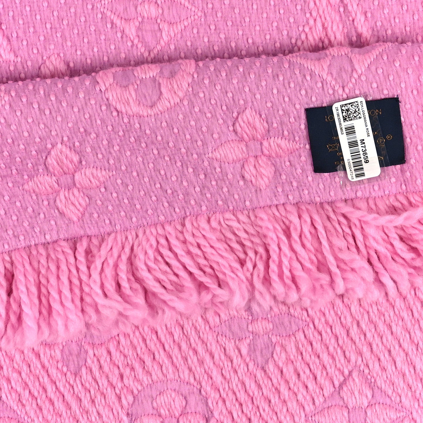 Wool Silk Logomania Scarf Rose
