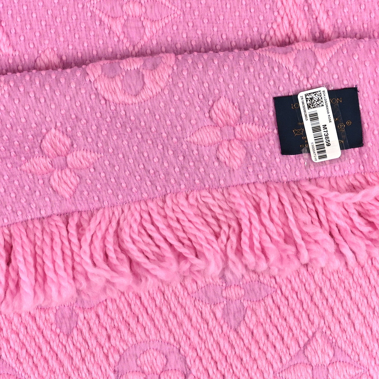 Louis Vuitton Wool Silk Logomania Scarf Rose 3 of 3