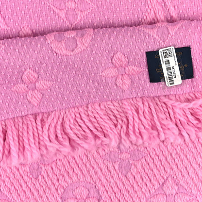 Louis Vuitton Wool Silk Logomania Scarf Rose 3 of 3