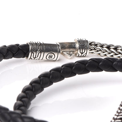 John Hardy Sterling Silver Calfskin Classic Chain Triple Wrap Bracelet 4 of 5
