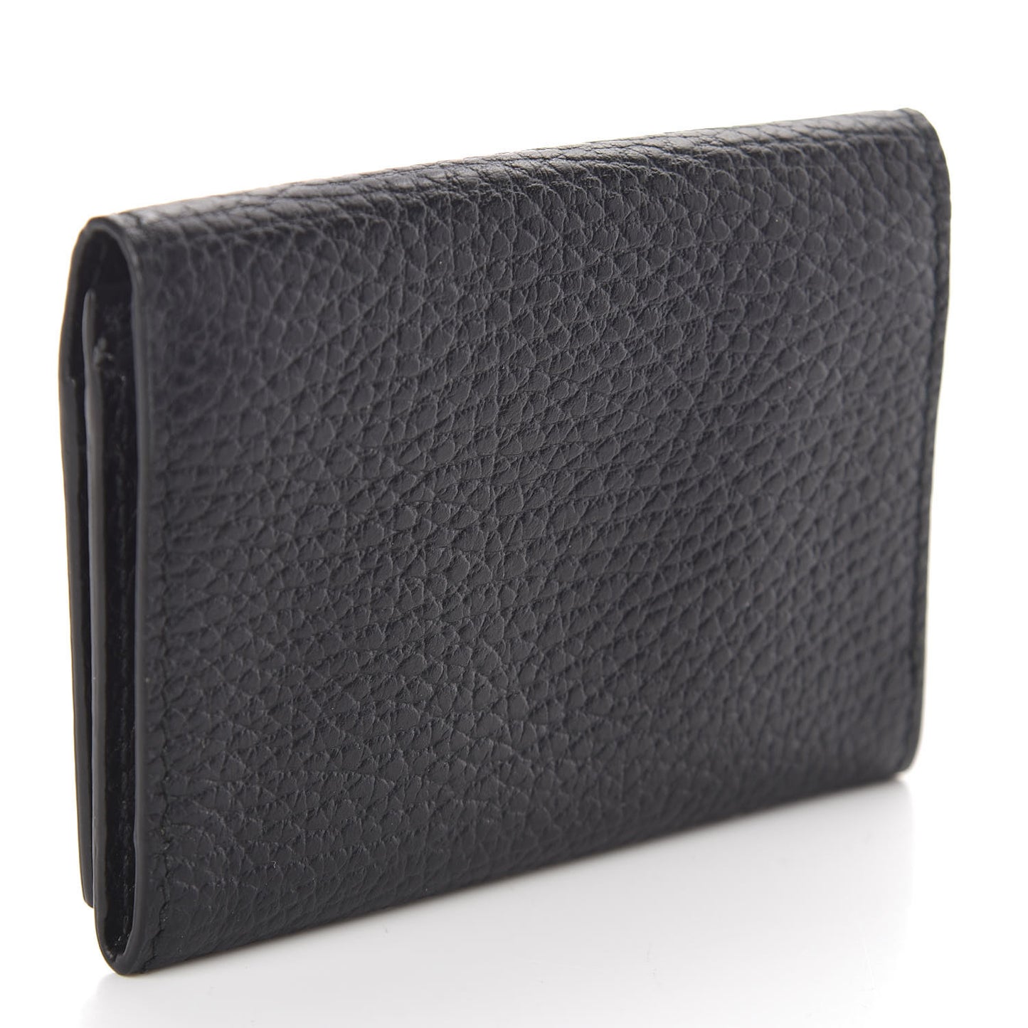 Calfskin Flap Card Case Black