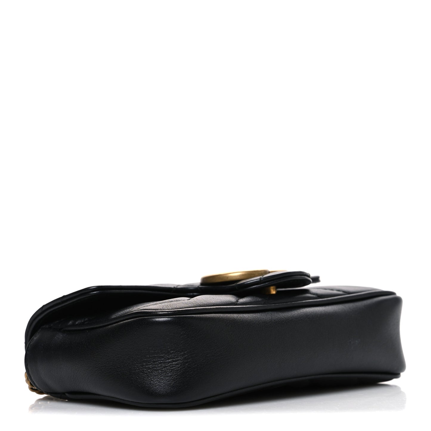 Calfskin Matelasse Super Mini GG Marmont Shoulder Bag Black