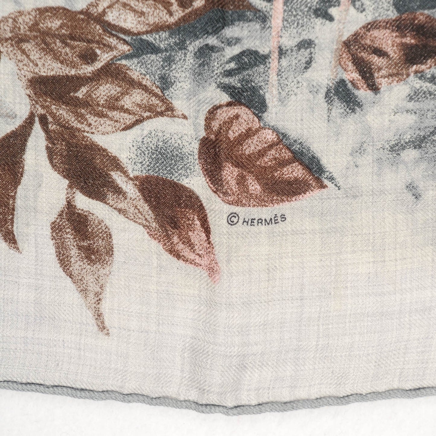 Cashmere Silk Panthera Pardus Shawl 140 Gris Chine Rose Ardoise