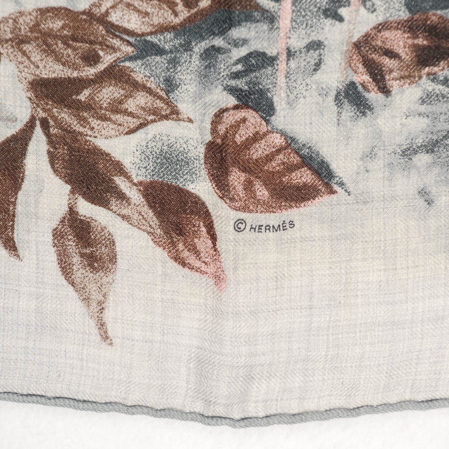 Hermes Cashmere Silk Panthera Pardus Shawl 140 Gris Chine Rose Ardoise 3 of 6