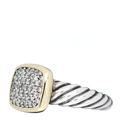 David Yurman Sterling Silver 18K Yellow Gold Diamond 10mm Noblesse Ring 49 4.75 3 of 6