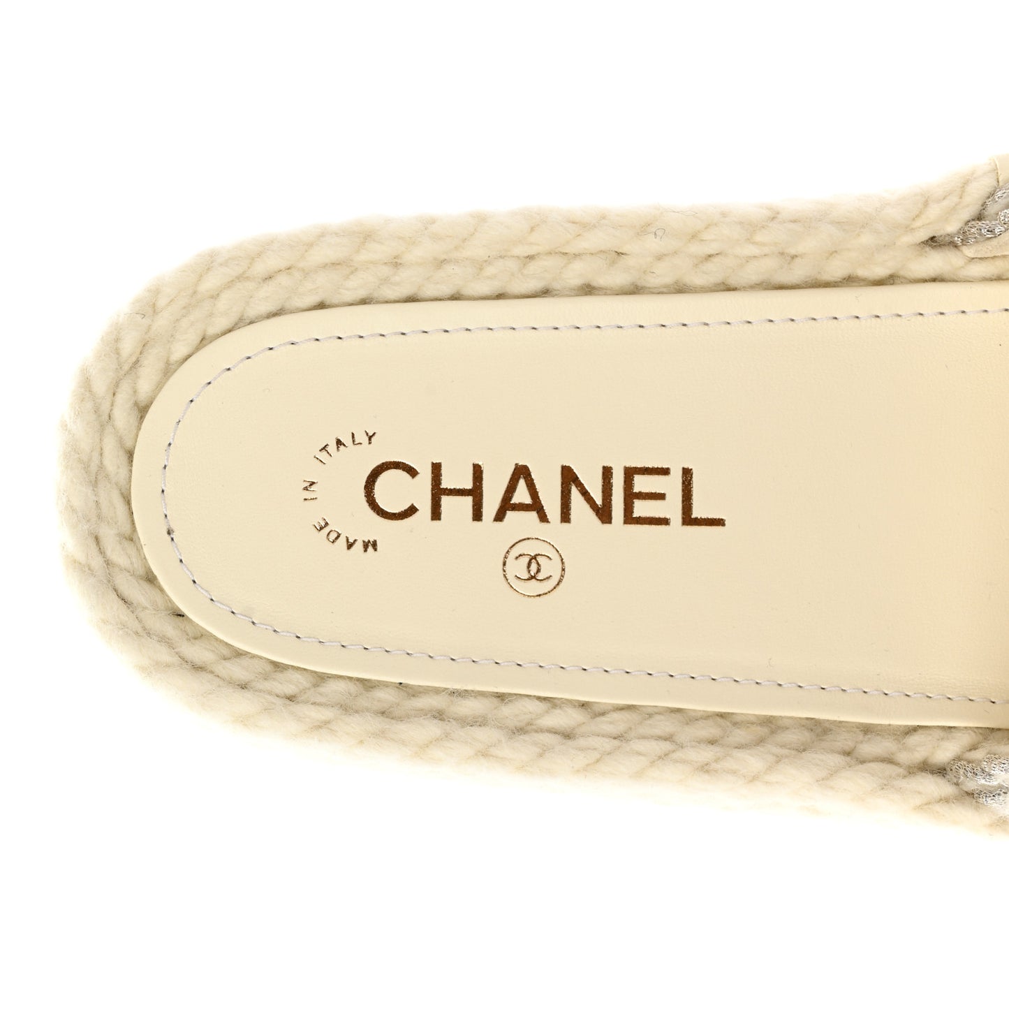 Braided Knit CC Mules 41 Ecru