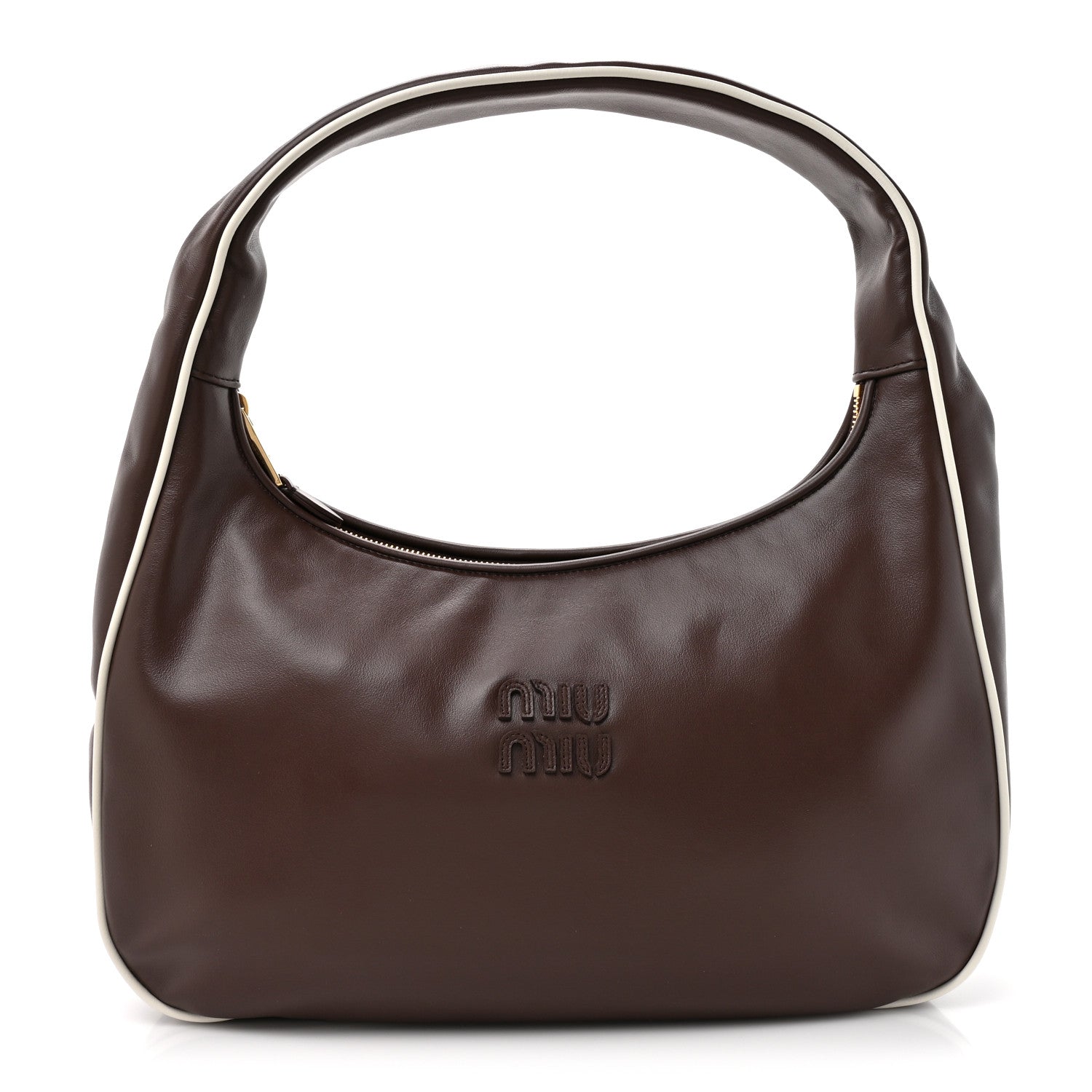 Miu Miu Calfskin Softy Piping Wander Hobo Radica 1 of 9
