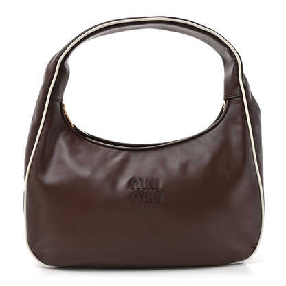 Miu Miu Calfskin Softy Piping Wander Hobo Radica 1 of 9