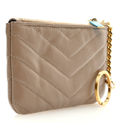 Saint Laurent Calfskin Matelasse Monogram Key Pouch Light Taupe 3 of 6