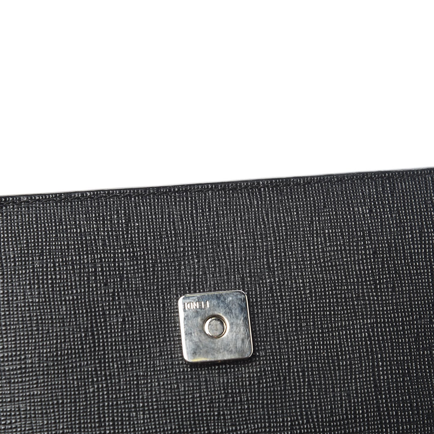 Vitello Elite Mink Fur Studded Karlito Tube Wallet on Chain Black
