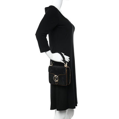 Gucci Nubuck 1973 Flap Bag Black 2 of 15
