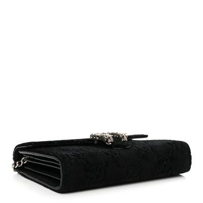 Gucci Velvet GG Monogram Mini Dionysus Chain Wallet Black 4 of 10