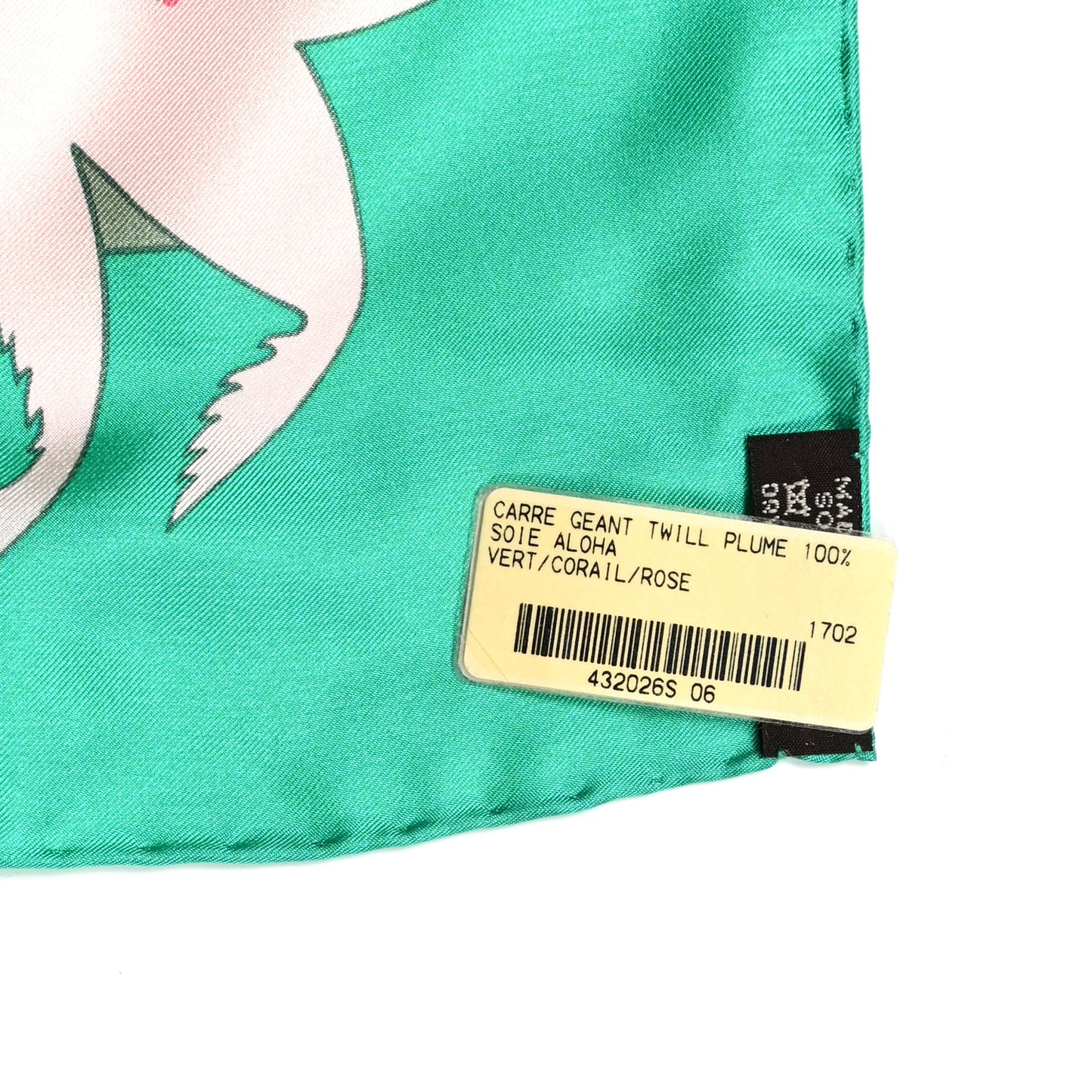 Silk Aloha Scarf 140 Vert Corail Rose