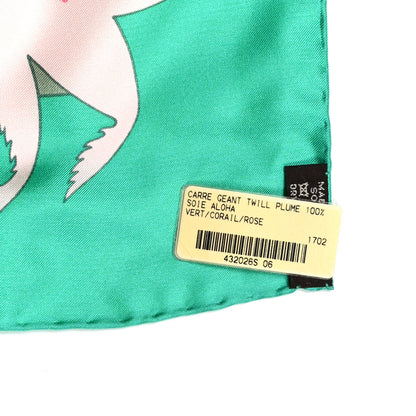 Hermes Silk Aloha Scarf 140 Vert Corail Rose 5 of 5