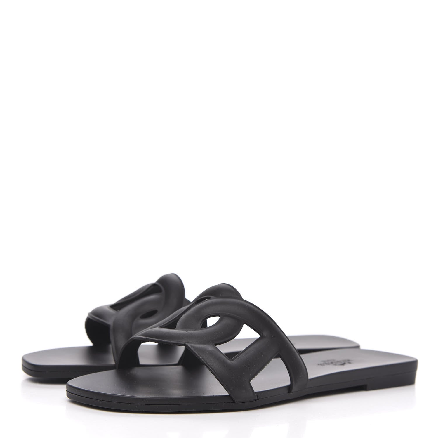 Hermes Rubber Aloha Sandals 36 Black 3 of 8