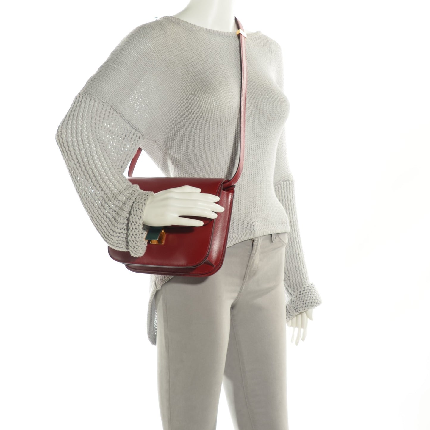 Box Calfskin Medium Classic Box Flap Bag Red