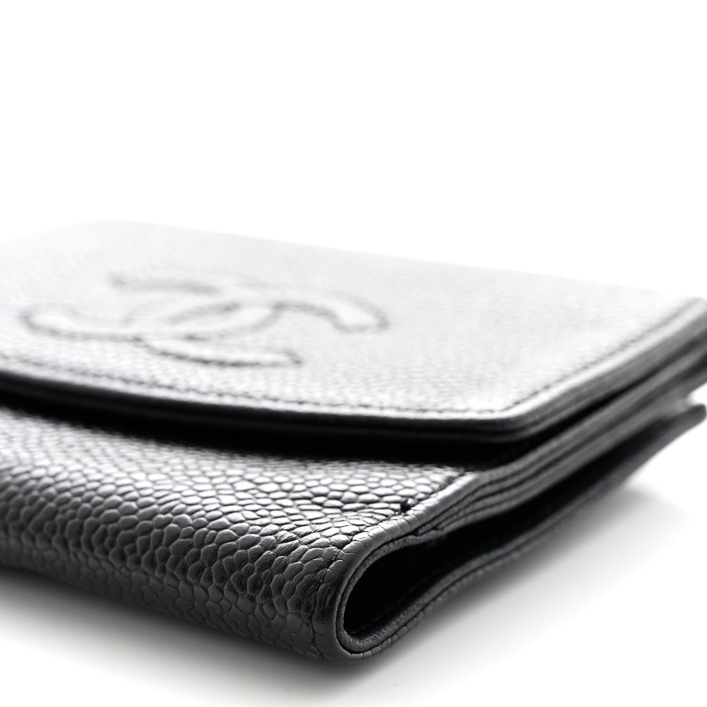 Caviar Timeless CC Compact French Wallet Black