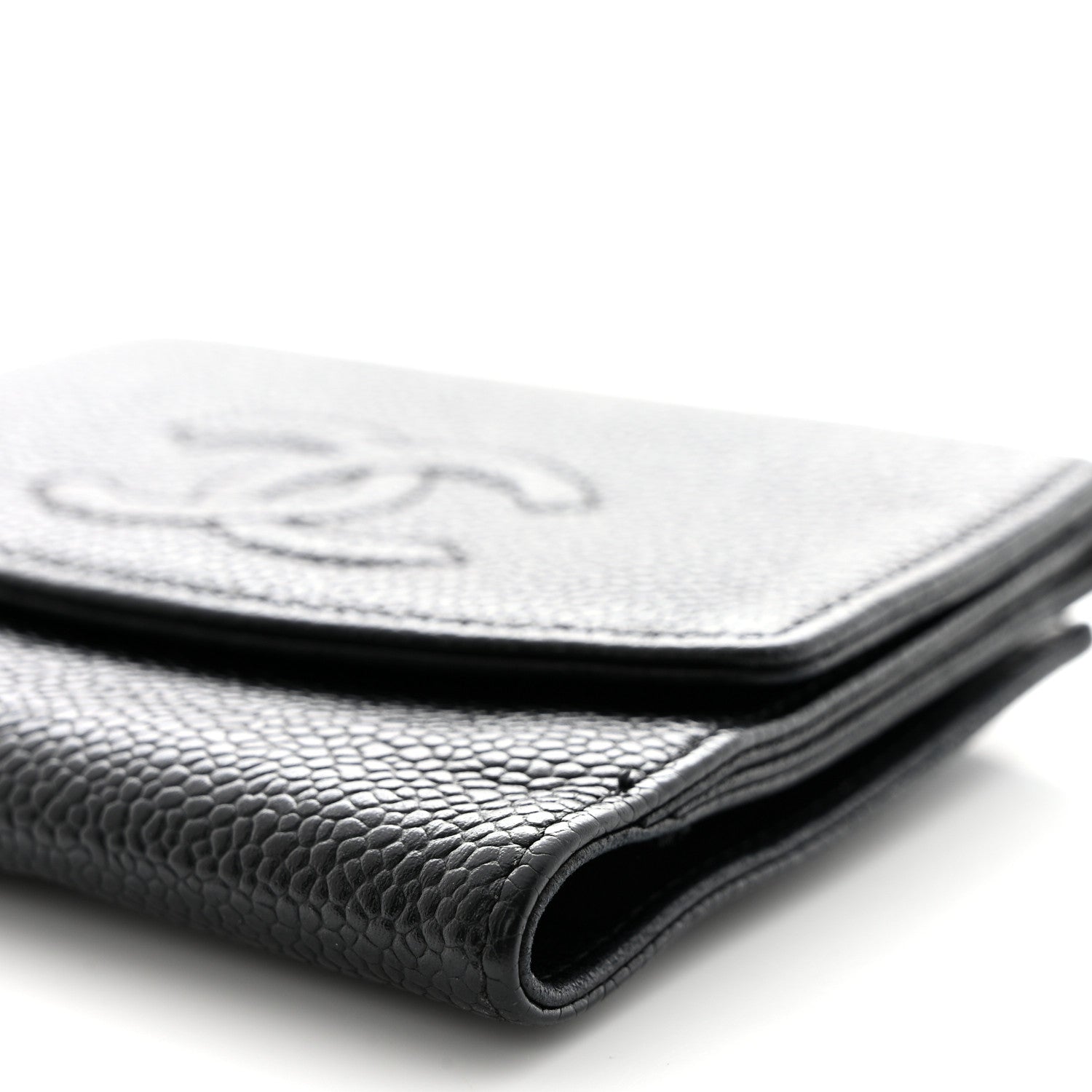 Chanel Caviar Timeless CC Compact French Wallet Black 10 of 14