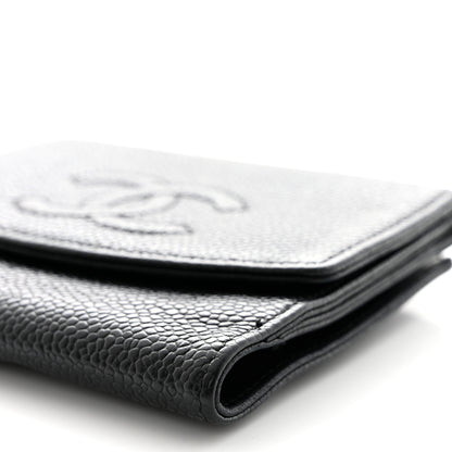 Chanel Caviar Timeless CC Compact French Wallet Black 10 of 14