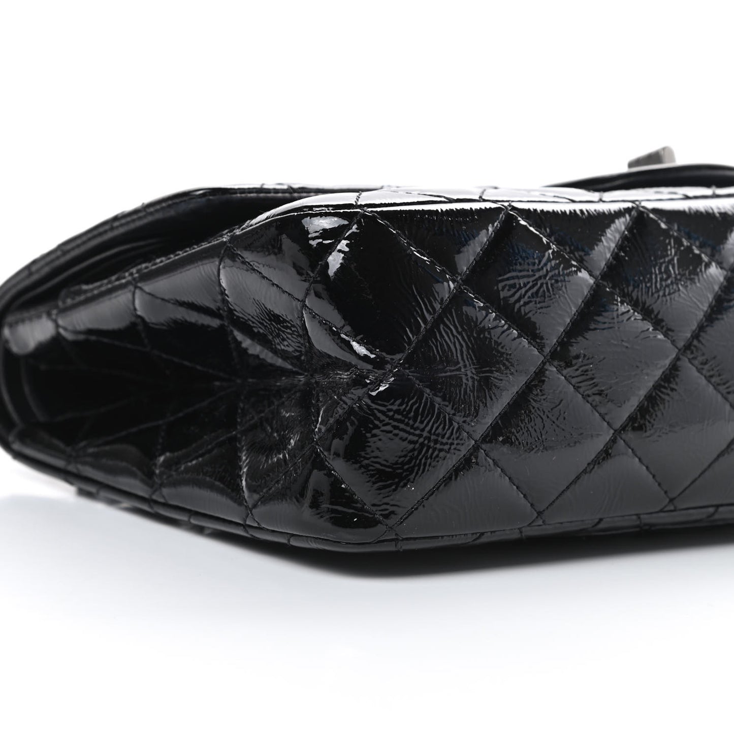 Distressed Patent Quilted 2.55 Reissue 227 Flap Black