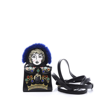 Delvaux Calfskin Print Byzantine Brillant Charm Strap Black 5 of 22