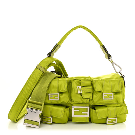 Econyl Cuoio Romano Multipocket Baguette Wasabi