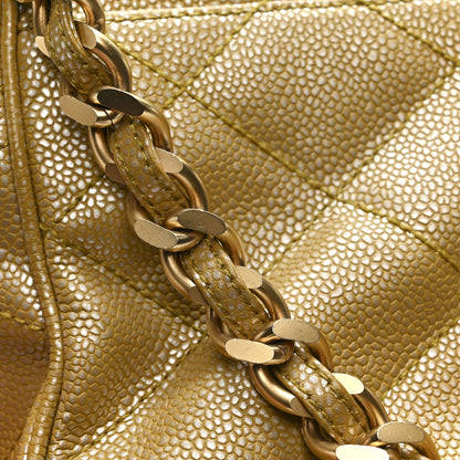 Chanel Metallic Caviar Quilted Medium Single Flap Beige 18 of 18